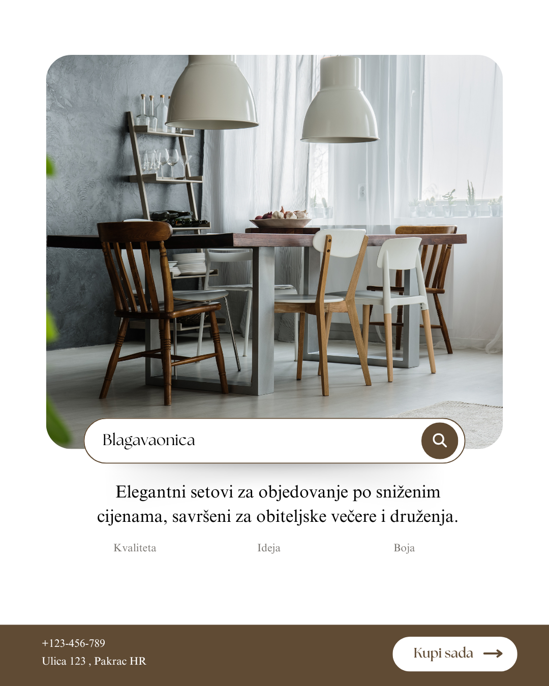 Reklama za namještaj — stolovi i stolice